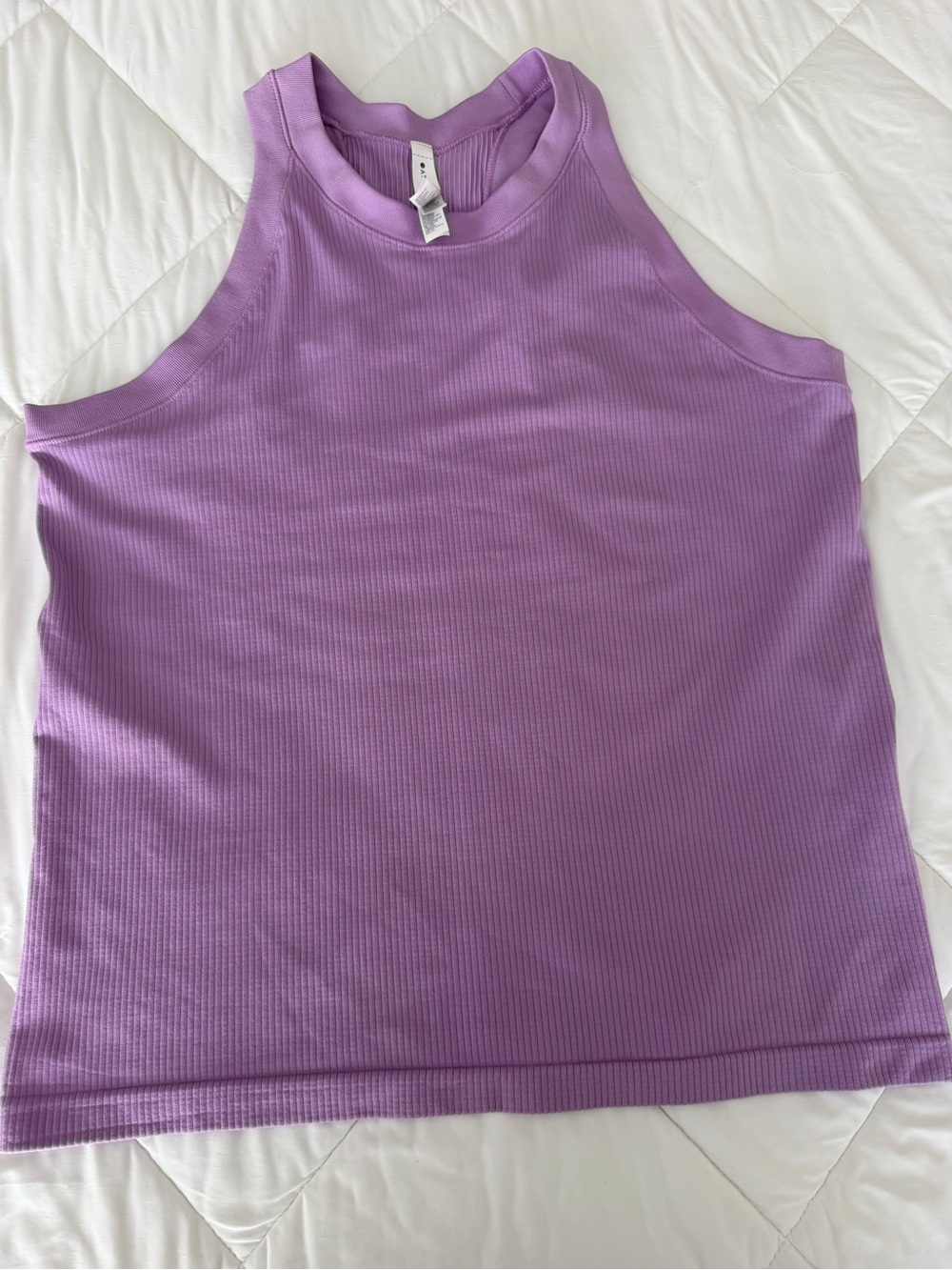 Athleta Lavender Ribbed High-Neck Tank